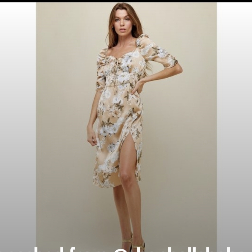 Boho Sweetheart Floral Print Satin Dress